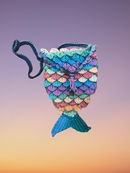 Crochet mermaid tail bag on sale